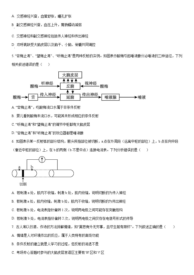 2025-2026学年河北省保定市定州市高二上学期期中考试生物试卷（学生版）第2页