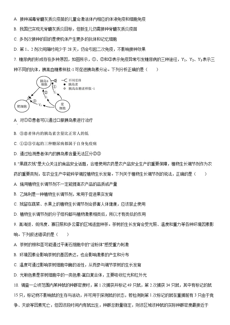 2025-2026学年江西省上饶市高二上学期2月期末生物试卷（学生版）第3页