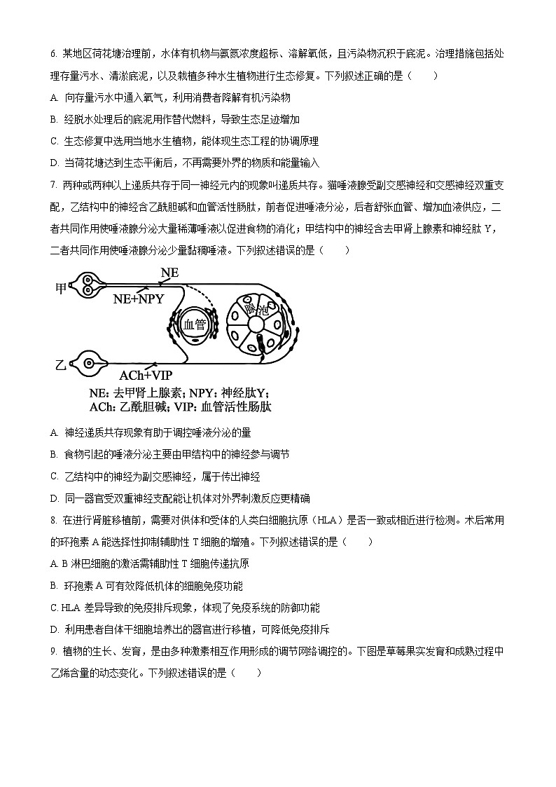 安徽滁州市2026届高三年级第一次教学质量监测生物试题（试卷+解析）第3页