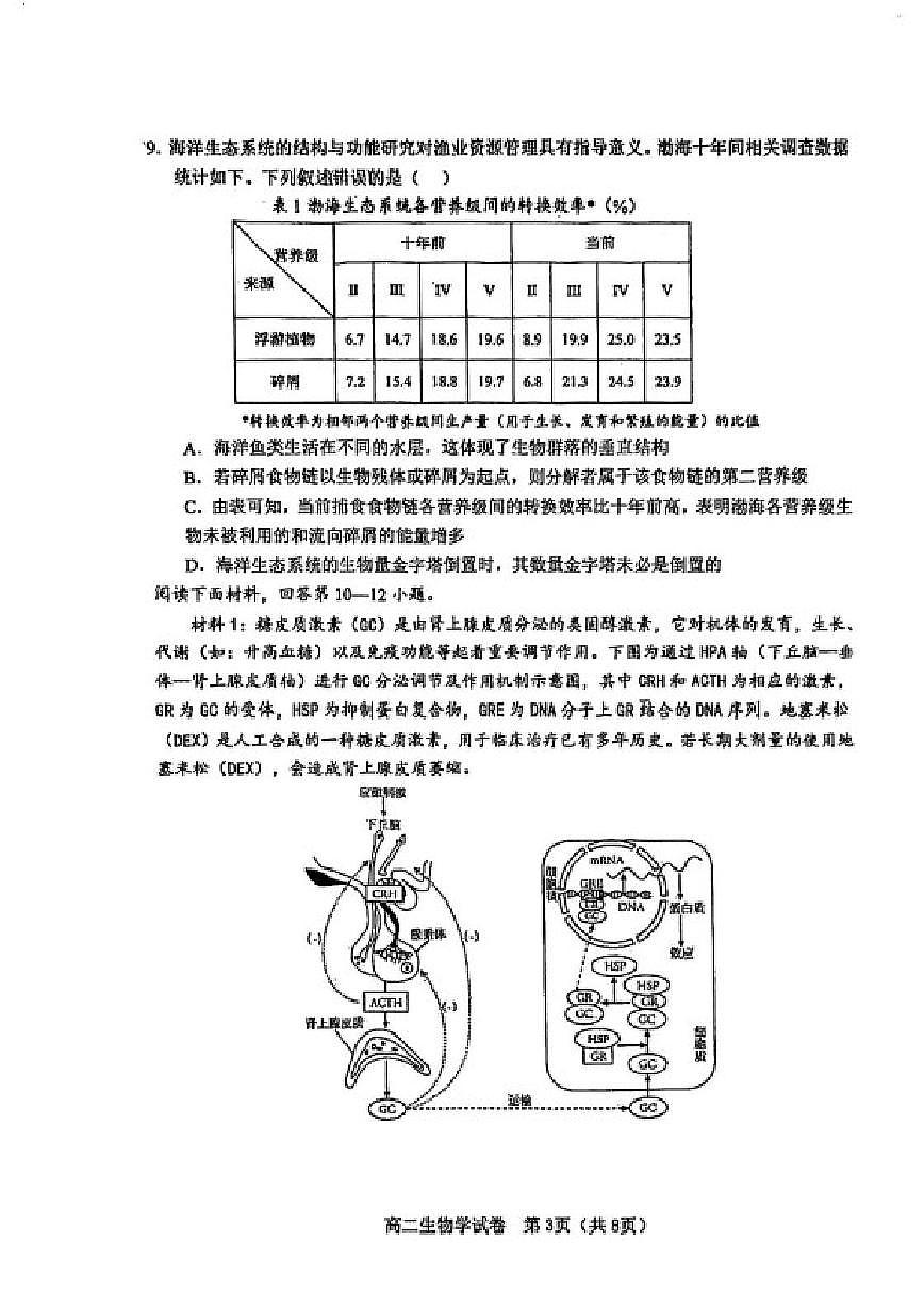 2025-2026学年天津市河东区高二上学期期末生物试卷（含答案）第3页
