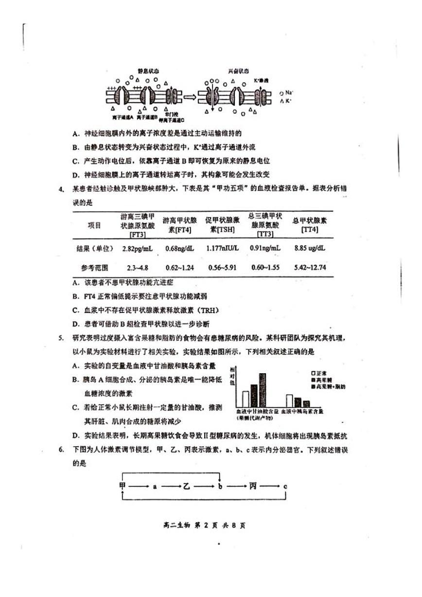 2025-2026学年广东省深圳市龙岗区高二(上)期末生物试卷（含答案）第2页