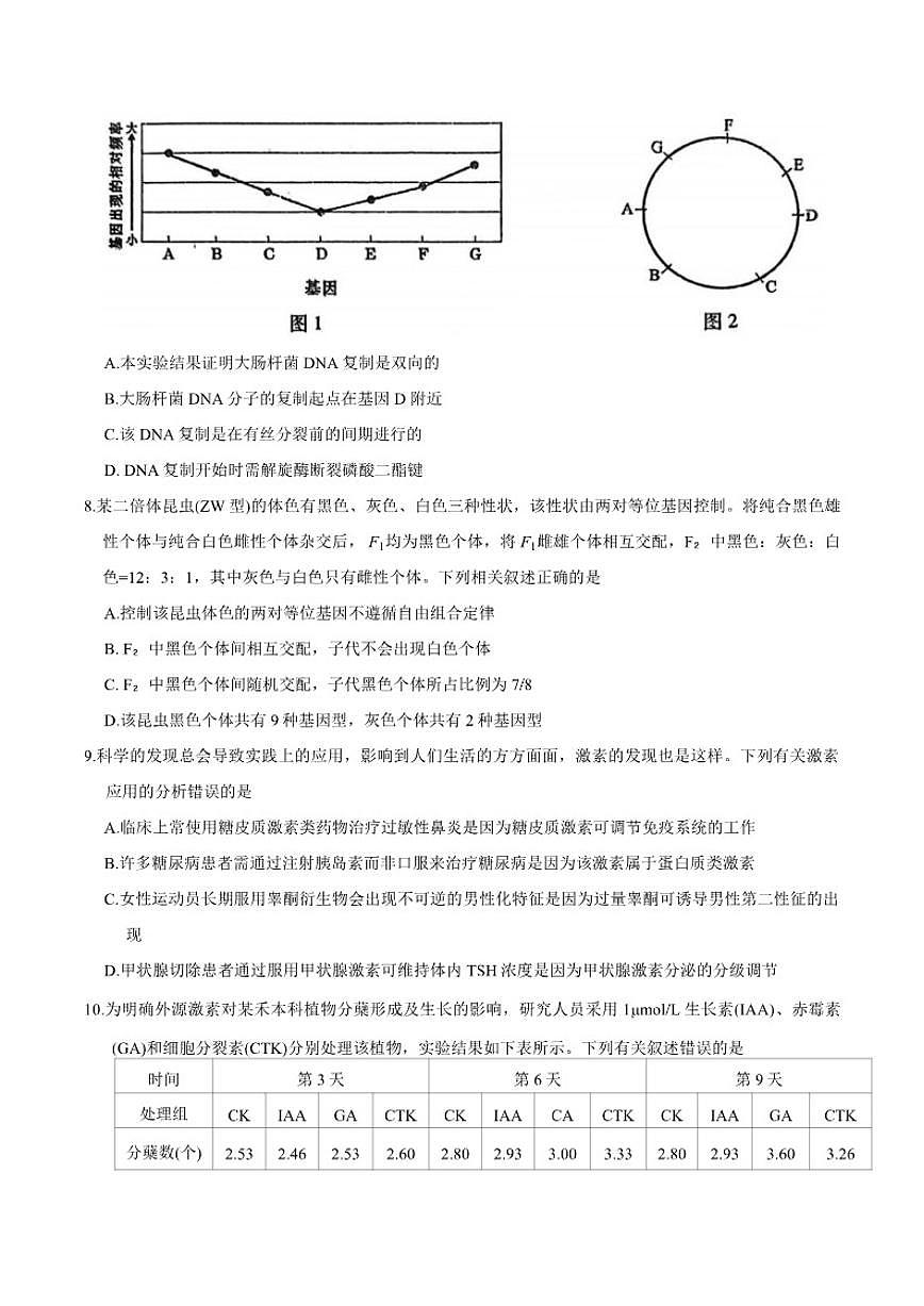2025-2026学年山西省临汾市度第一学期期末考试高三生物学试卷（含答案）第3页