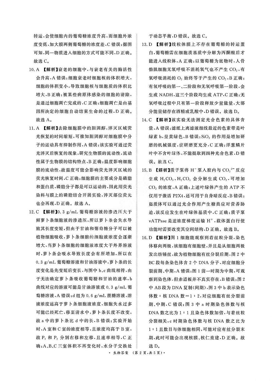 生物答案第2页