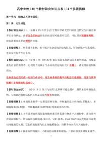 高考生物142个教材隐含知识点和164个易错提醒知识清单（共43页）