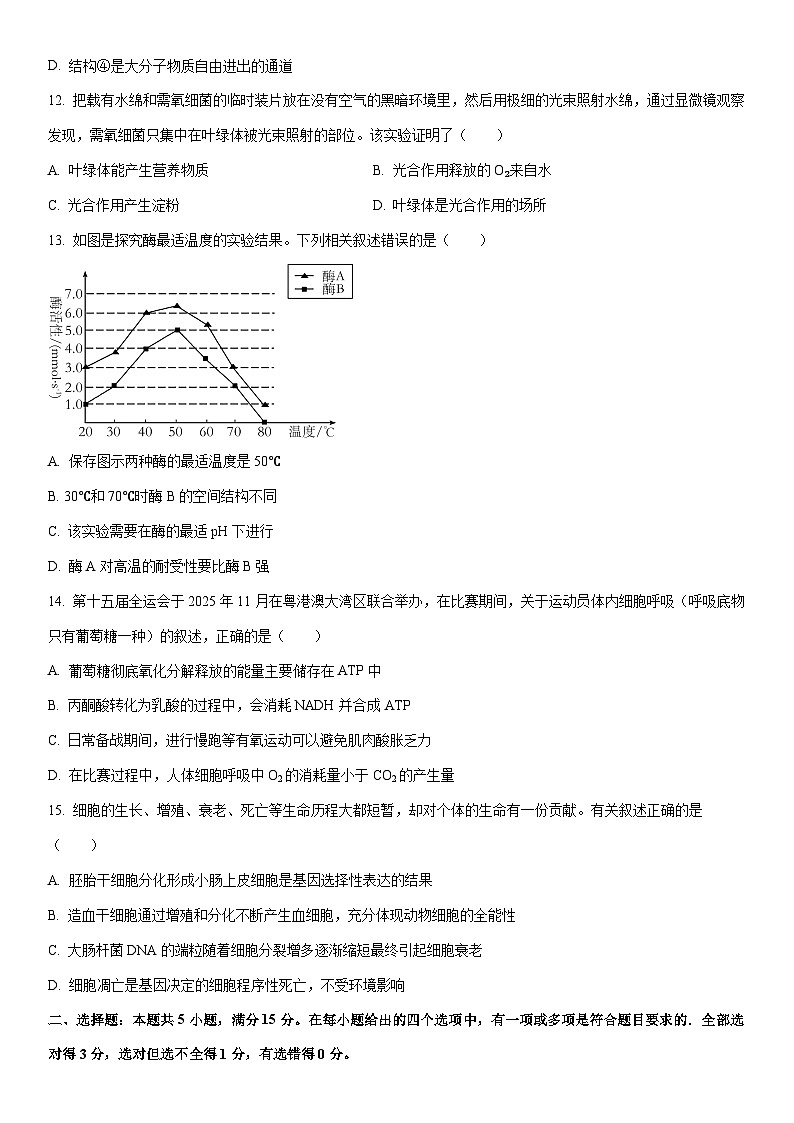 2025-2026学年辽宁省葫芦岛市高一上学期期末生物试卷（学生版）第3页