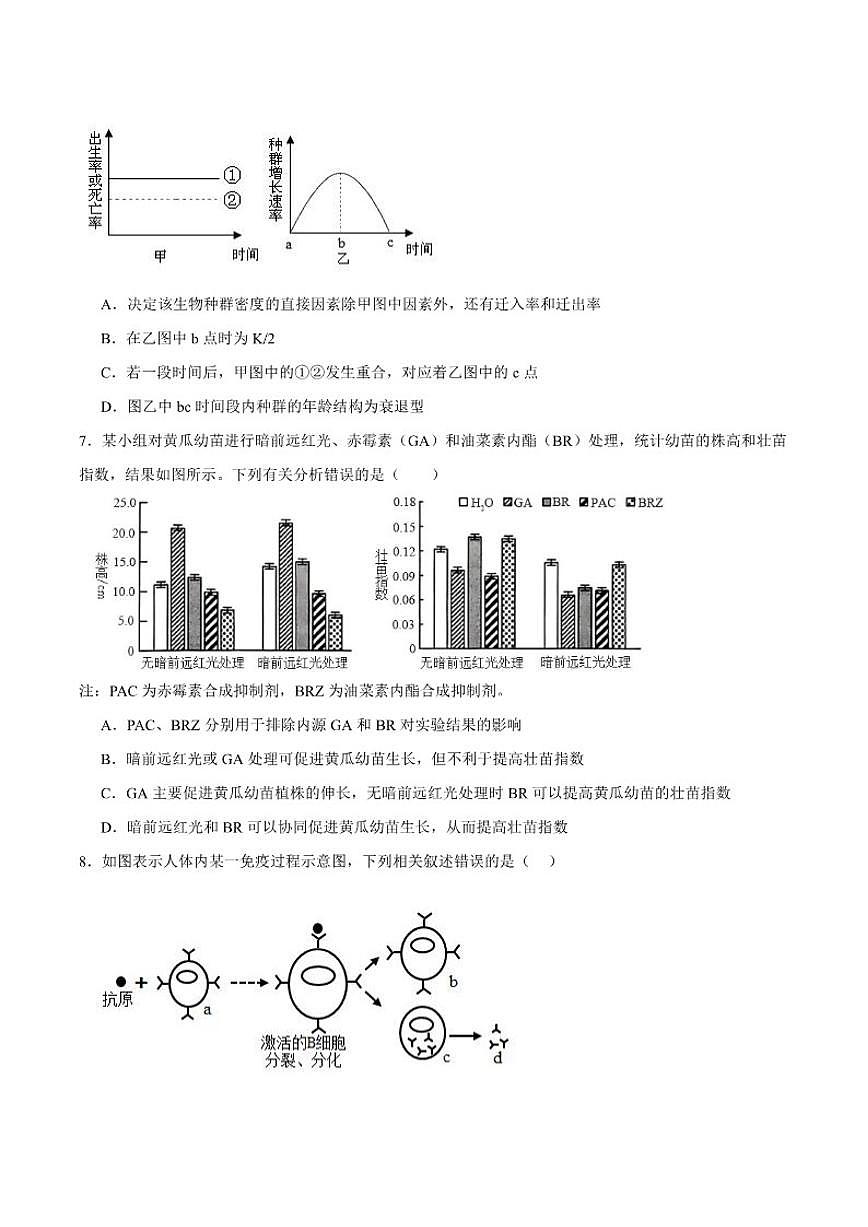 2025-2026学年内蒙古自治区鄂尔多斯市第一中学高二上学期期末考试生物学试卷（含答案）第3页