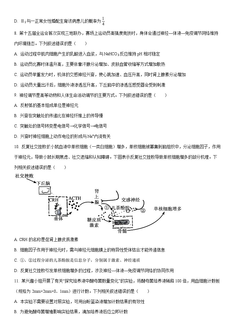 2025-2026学年河北省邢台市部分学校高三上学期1月月考生物试卷（学生版）第3页