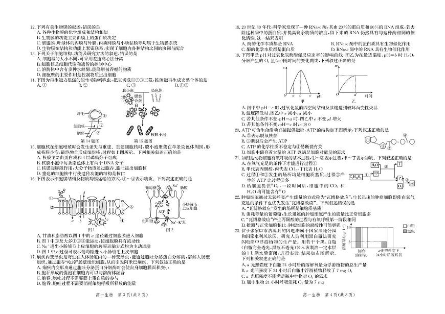 河北省张家口市2025-2026学年高一上学期1月期末生物试卷（图片版，含解析）第2页
