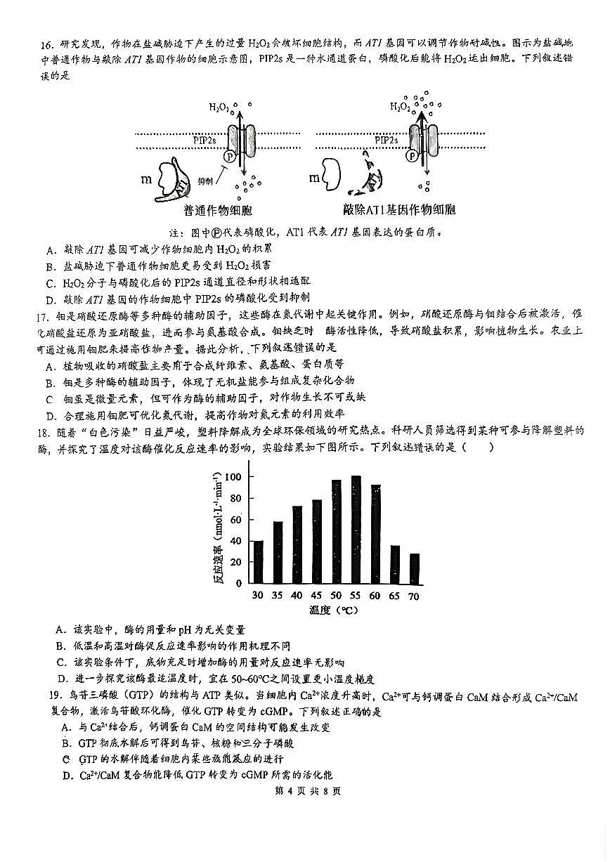 新疆乌鲁木齐市第一中学2025-2026学年高一上学期期末考试生物试卷(含答案)第3页