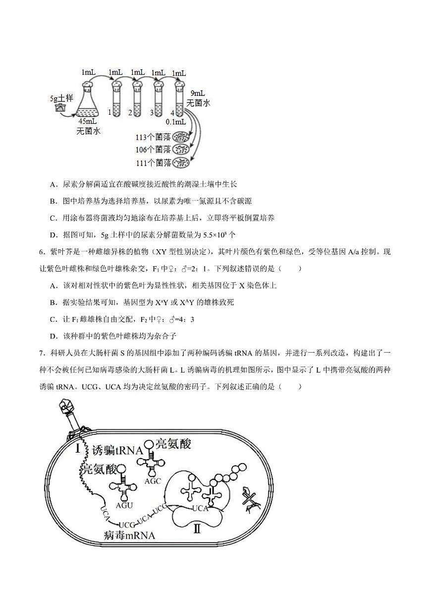 河北省张家口市2026届高三上学期期末教学质量监测生物（含答案）试卷第2页