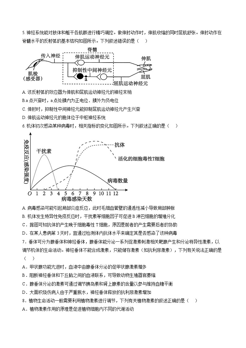 江苏连云港市灌南县2025-2026学年度高二第一学期期末学业水平质量监测生物试题含答案第2页