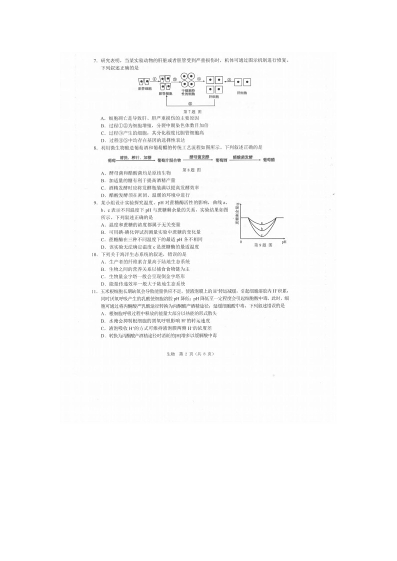 温州市2025-2026学年高二上学期期末（A卷）生物卷含答案第2页