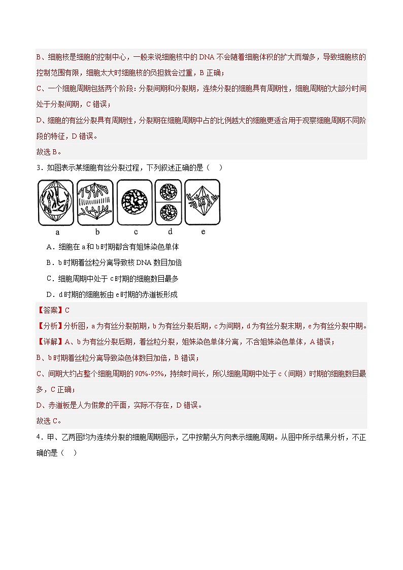 高考生物一轮考点通关卷12 细胞增殖（解析版）第3页