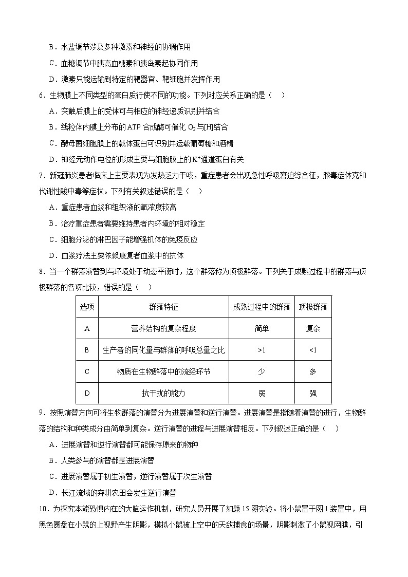 山东省济南市市中区2024-2025学年高二上学期1月期末生物试题第2页