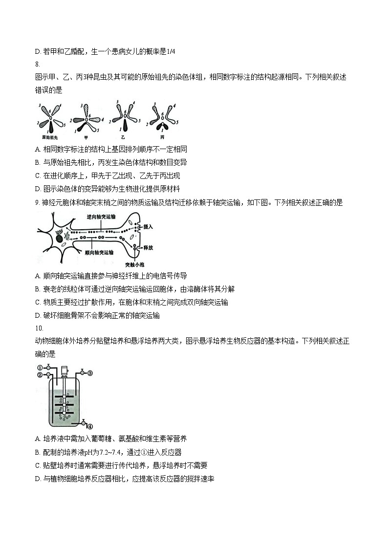 江苏苏州市2025_2026学年高三上学期期末生物试卷（图片版，含答案）第3页