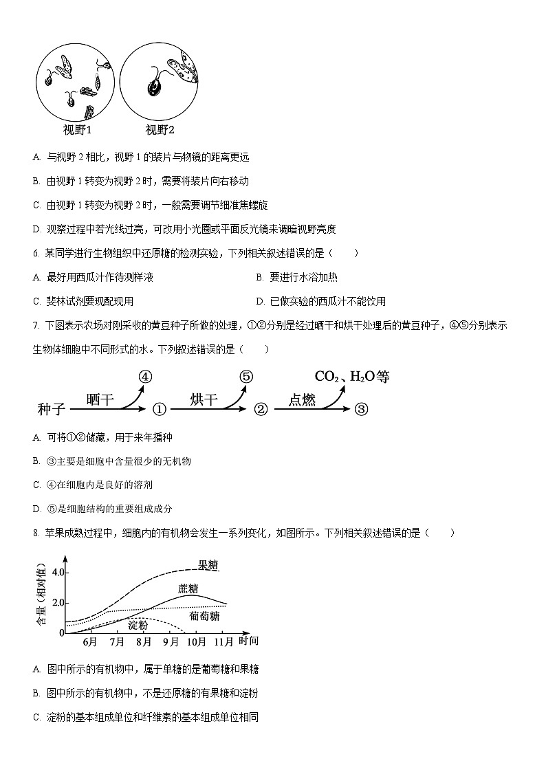 2025-2026年河南省部分学校高一上学期第二次联考生物试卷（学生版）第2页