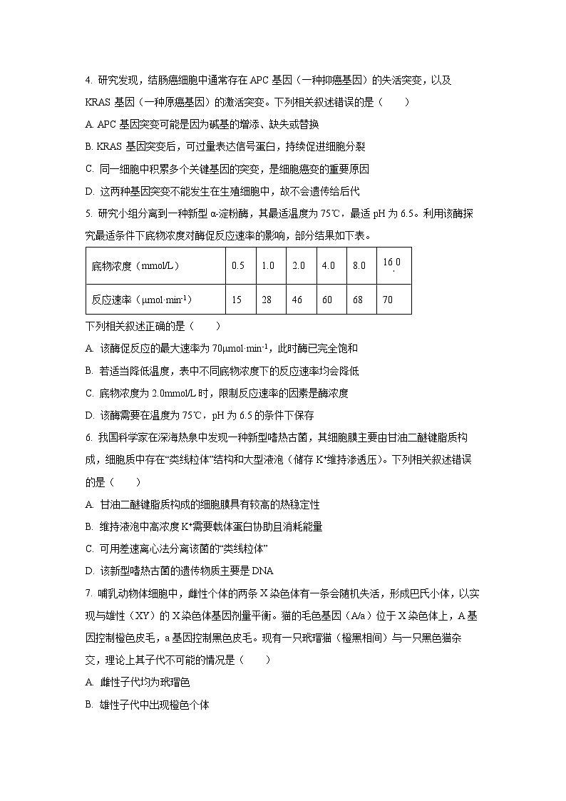 【生物】内蒙古赤峰市2025-2026学年高三上学期1月模拟考试（学生版）第2页