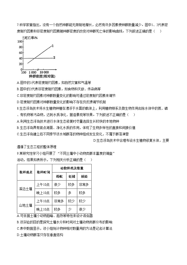 江西南昌市第十中学2025_2026学年上学期期末考试高二生物试题（文字版，含答案）第3页