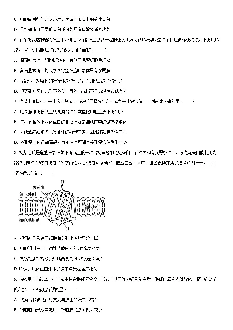 2025-2026学年河南省南阳市新未来大联考高一上学期1月期末生物试卷（学生版）第2页
