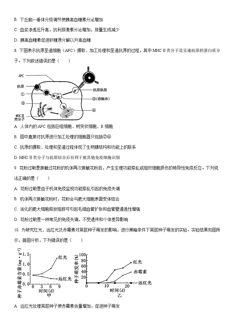 2025-2026学年天津市部分区度第一学期期末高二生物试卷（学生版）第3页