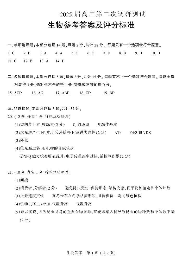 鐢熺墿绛旀第1页
