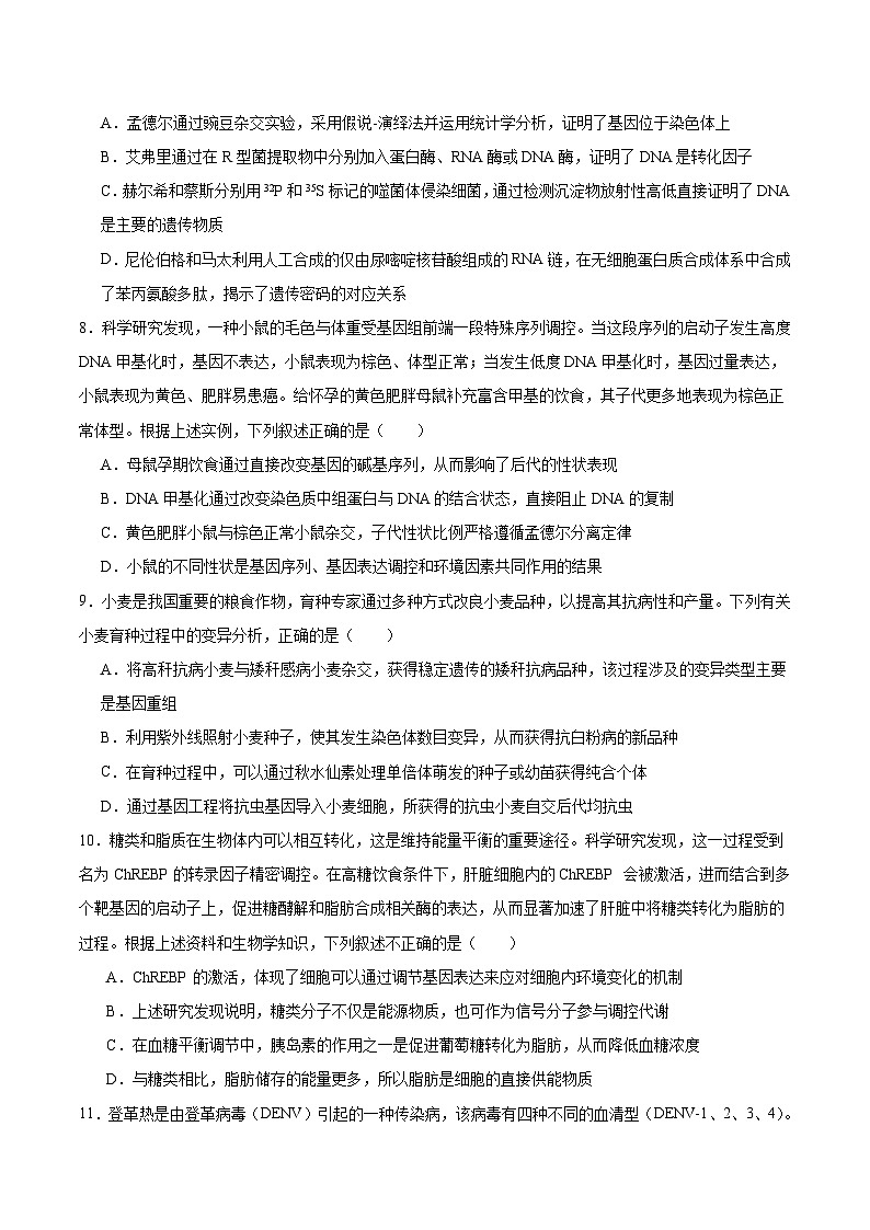 河南省南阳市六校2026届高三上学期期末考试生物试卷（Word版附答案）第3页