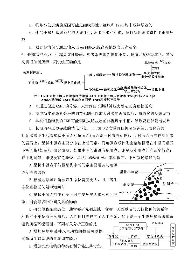 重庆市第八中学校2025-2026学年度（下）高三年级入学考试 生物第3页
