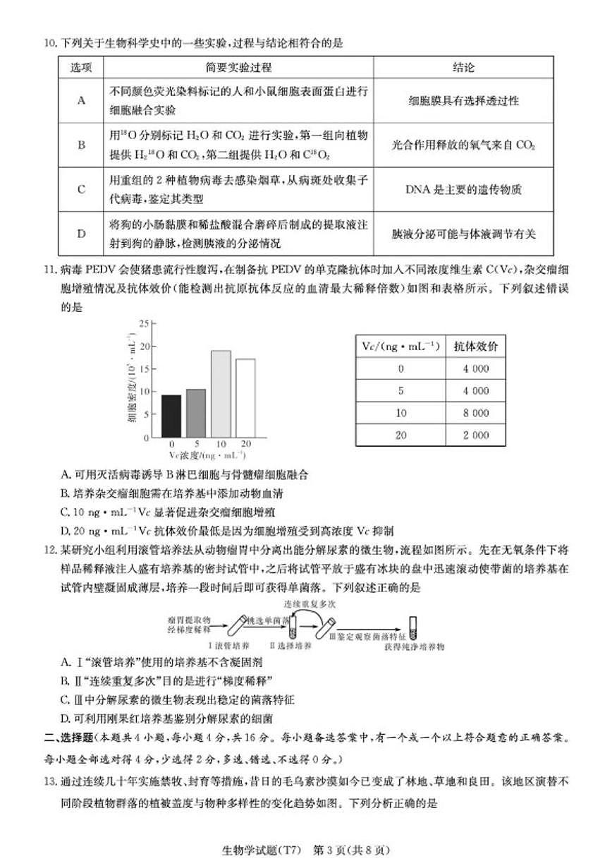 2026届湖南师大附中高三上月考（七）生物学试卷（含解析）第3页