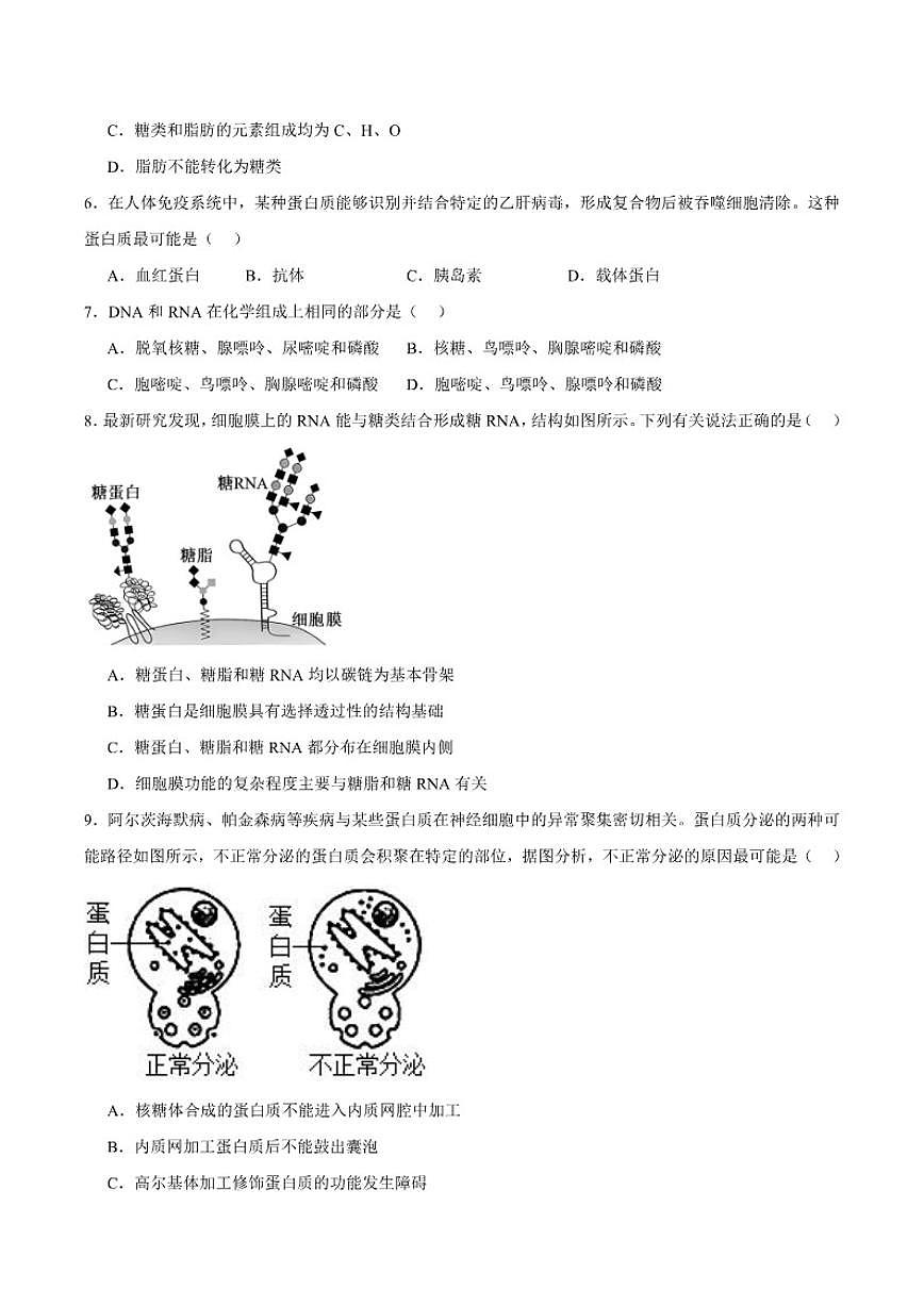 2025-2026学年云南省楚雄州高一上学期期末教育学业质量监测生物试卷（含答案）第2页