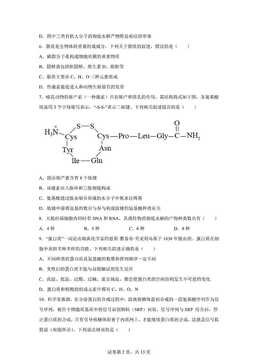 2025-2026学年江苏省南京市高一上学期期末生物学试题（含解析）第2页