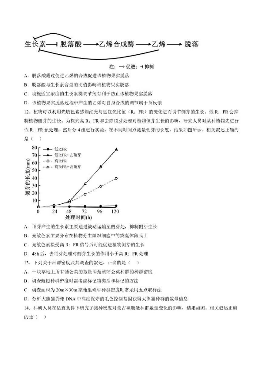 2025-2026学年江苏省南京市鼓楼区南京市第二十九中学高二上学期1月月考生物试题（含答案）第3页