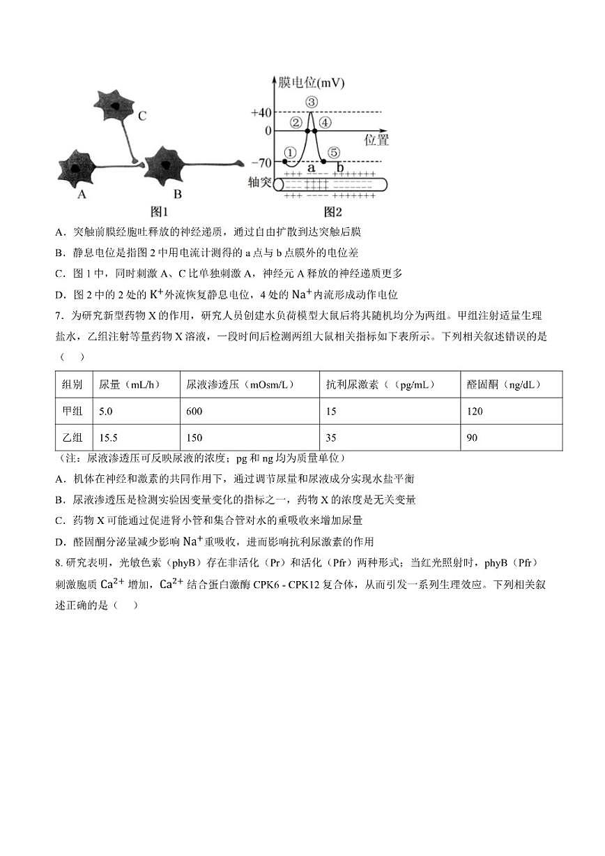 2025-2026学年江苏苏州市上学期期末高二生物（含答案）试卷第2页