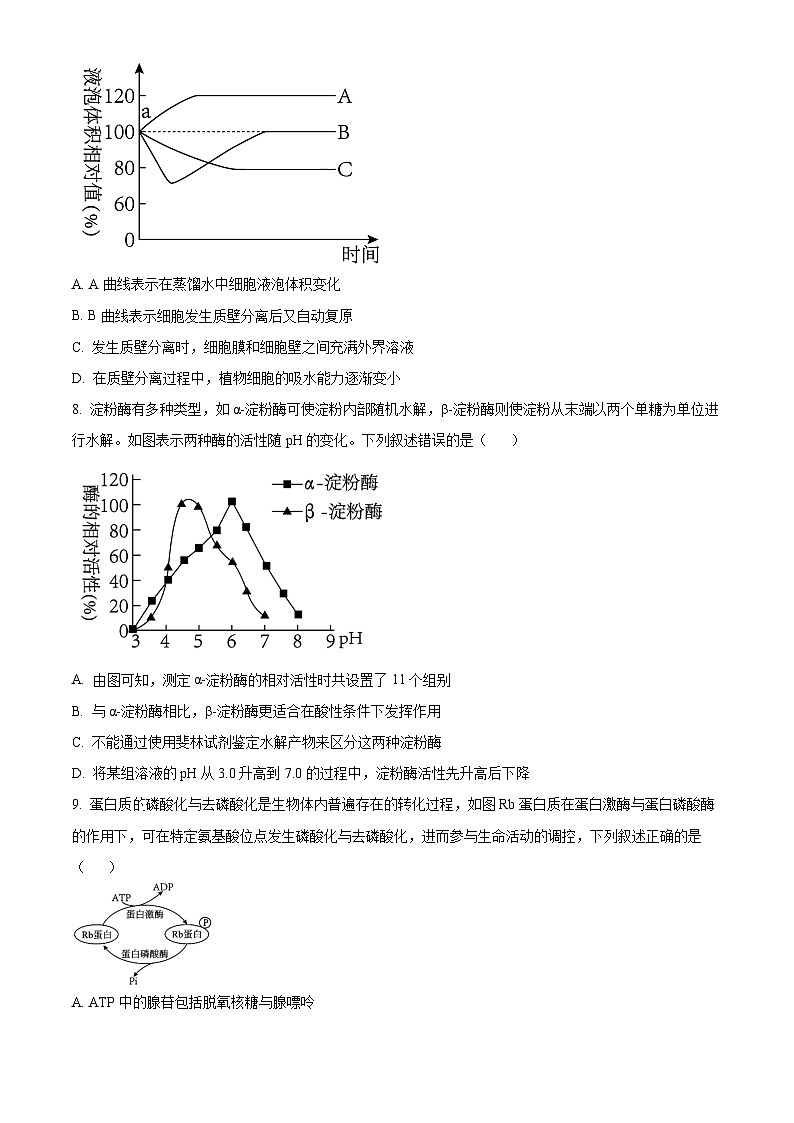 湖南省益阳市2025年秋季学期普通高中期末质量检测高一生物学试题  Word版无答案第3页