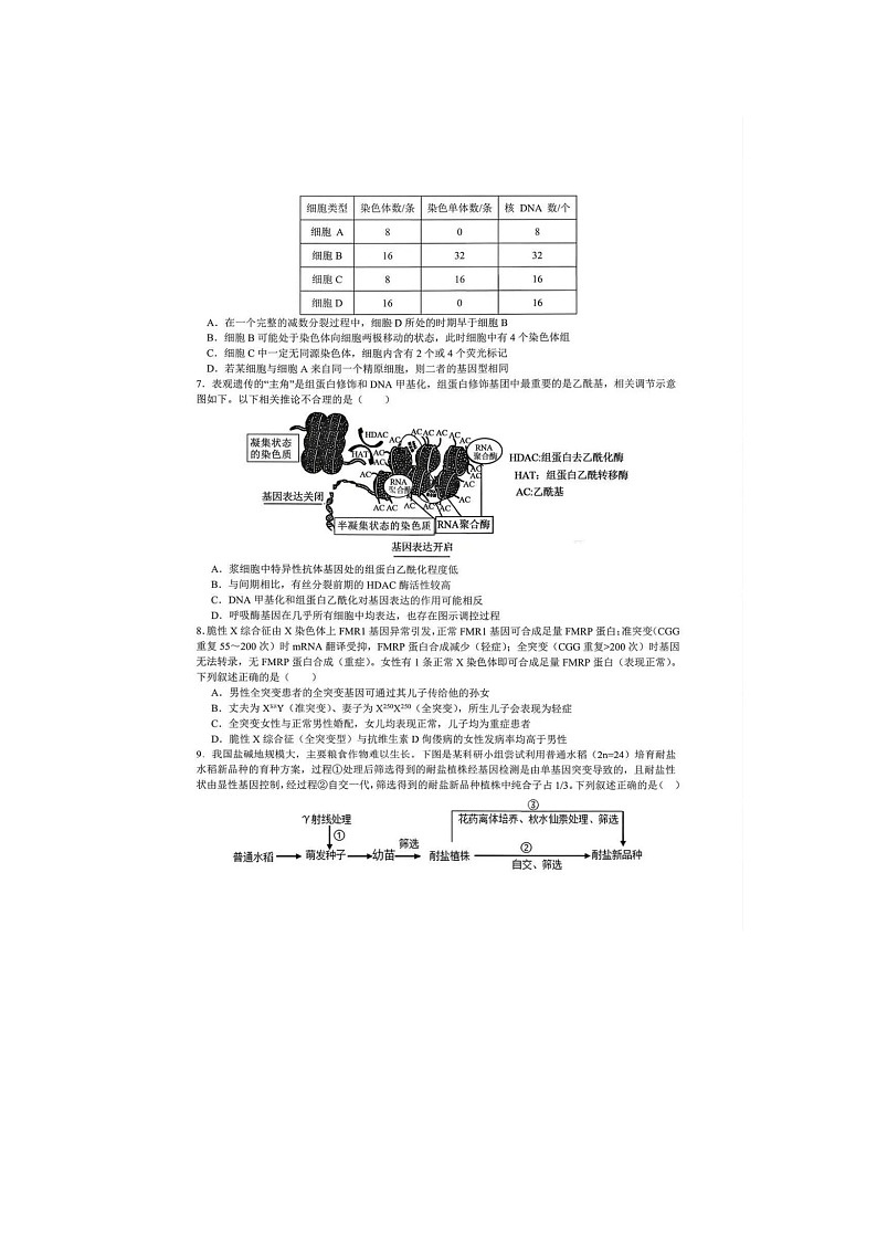 成都市第七中学2025-2026学高三下学期开学考生物卷含答案第2页