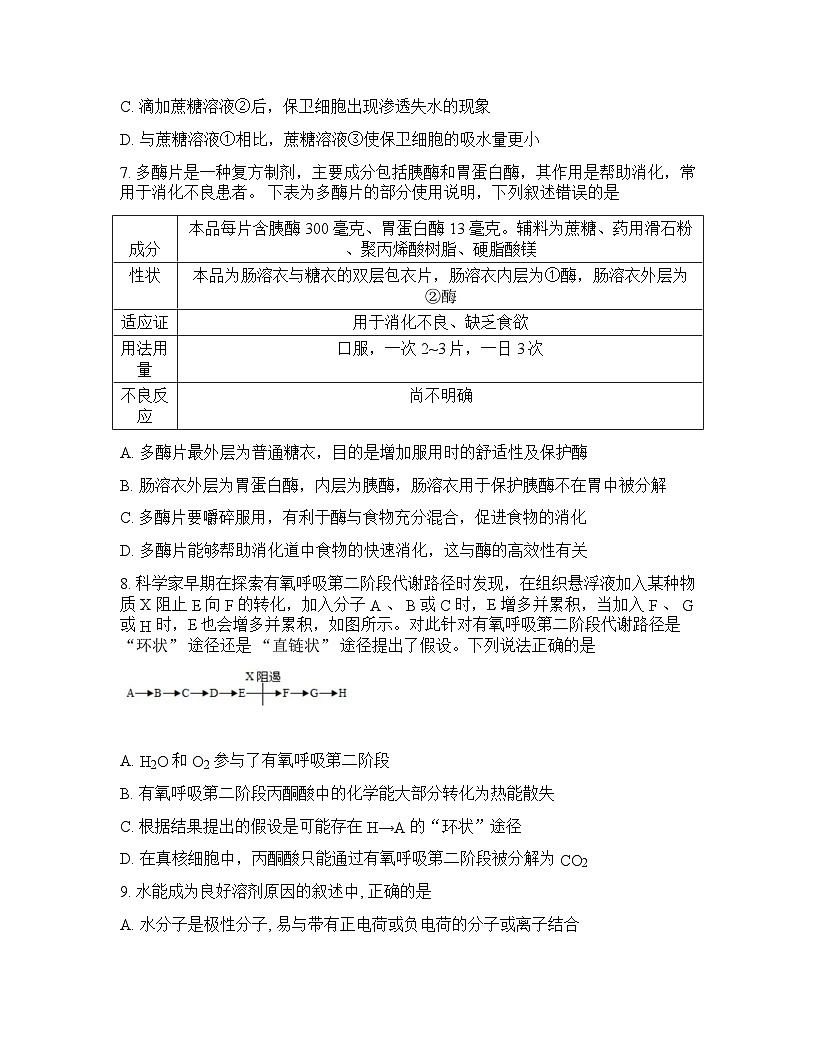 辽宁省实验中学2026年2月高一下学期期初试卷生物学含答案第3页