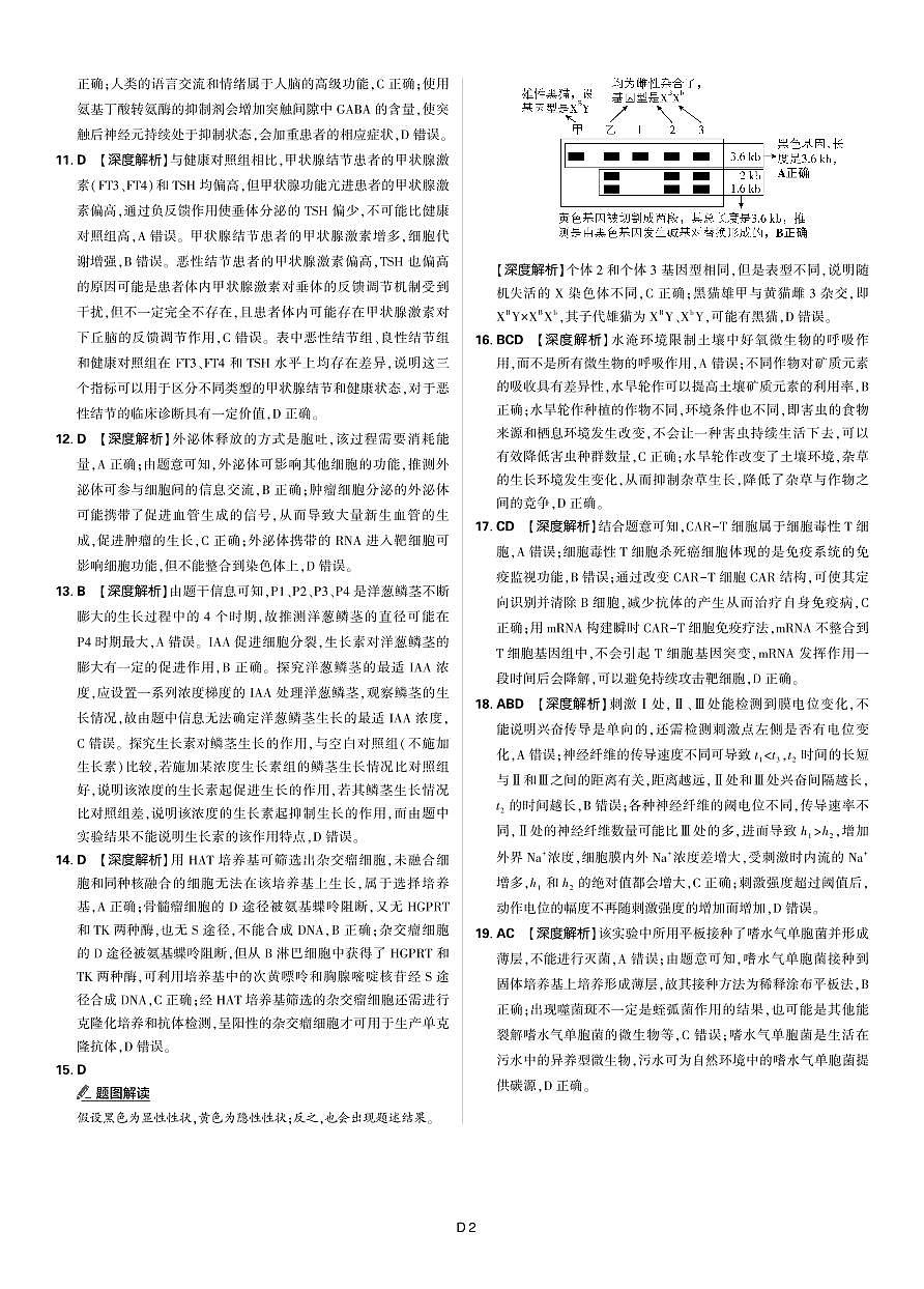 【答案】2025年理想树东北三省精准教学联盟高三强化卷 5月 生物学第2页