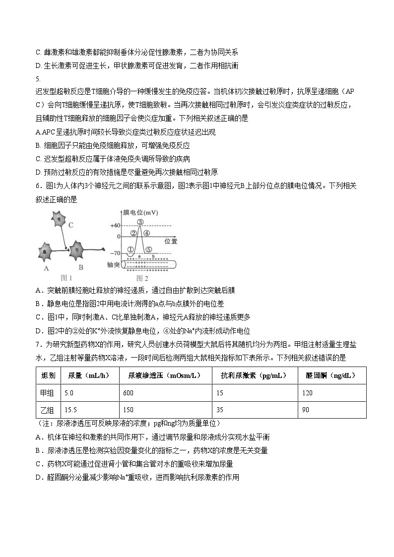 江苏苏州市2025_2026学年上学期期末高二生物试卷（文字版，含答案）第2页