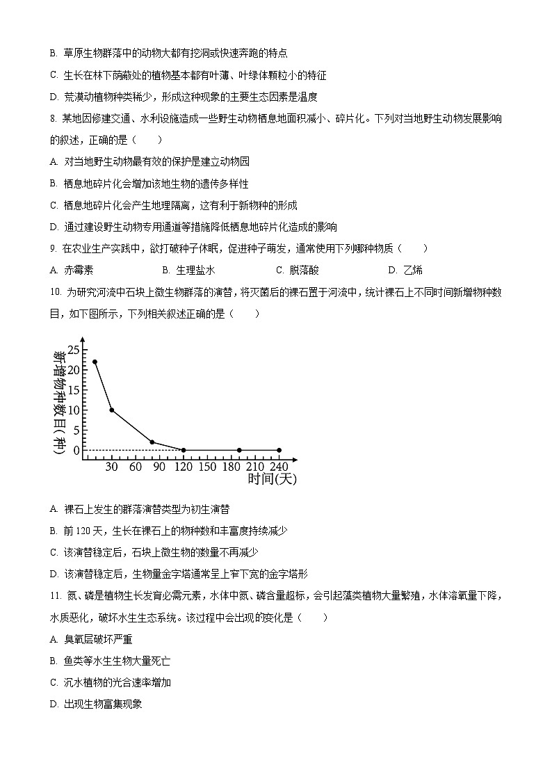 浙江宁波市慈溪市2025—2026学年高二上学期期末考试生物试题（试卷+解析）第2页