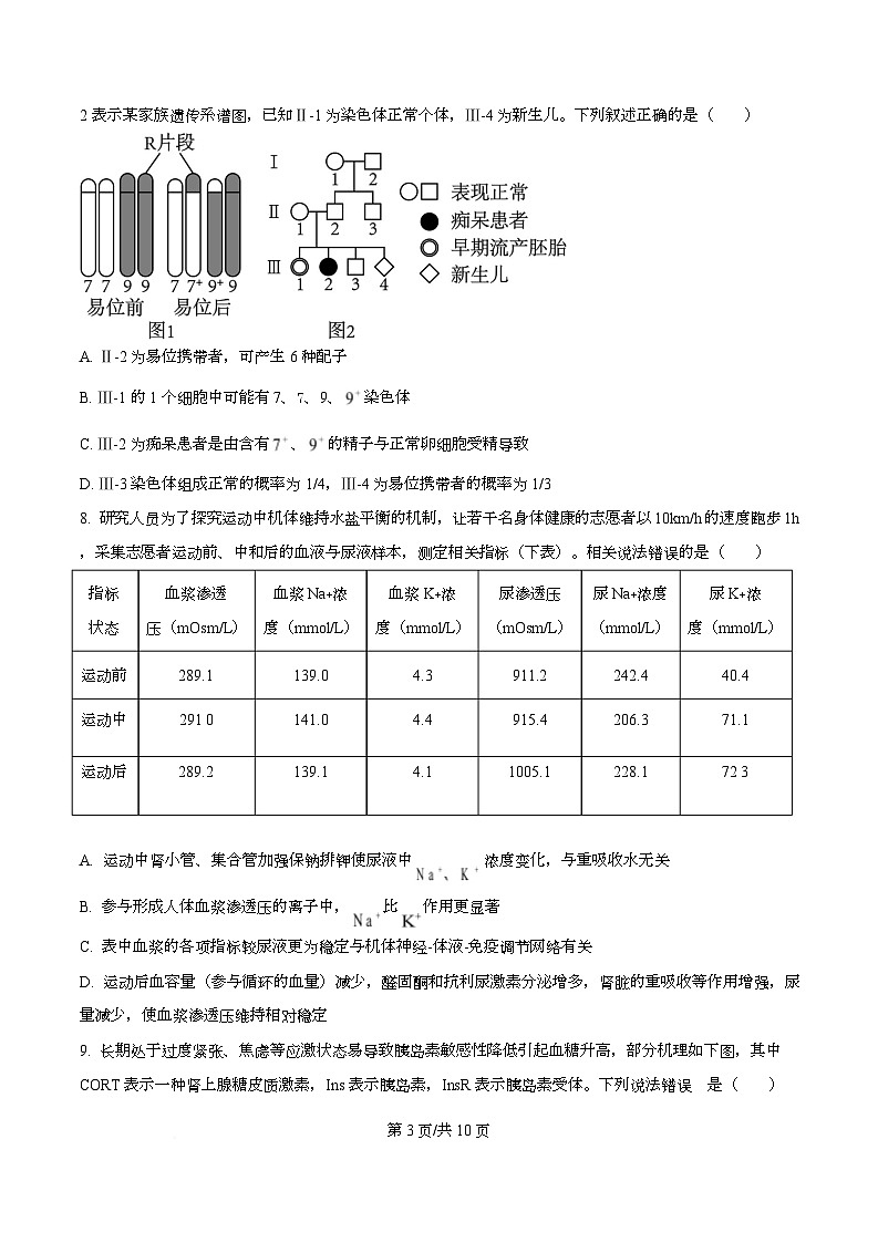 合肥市普通高中六校联盟2025-2026学年高三上学期第一次教学质量监测生物试卷  Word版无答案第3页
