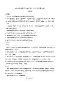 安徽省马鞍山市2025-2026学年高三上学期第一次教学质量监测生物试卷（Word版附解析）