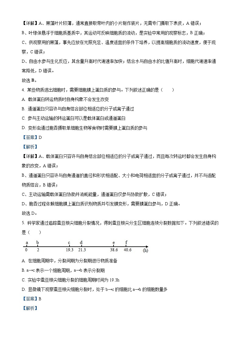 四川省泸州市合江县四川省合江县马街中学2026届高三下学期开学生物试题 Word版含解析第3页