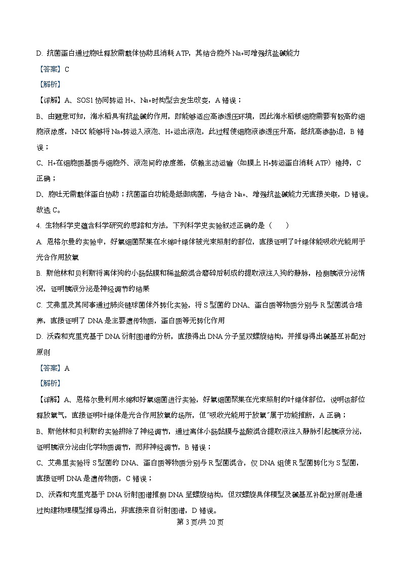 湖北部分重点中学2025—2026学年高三上学期第二次联考生物试卷  Word版含解析第3页