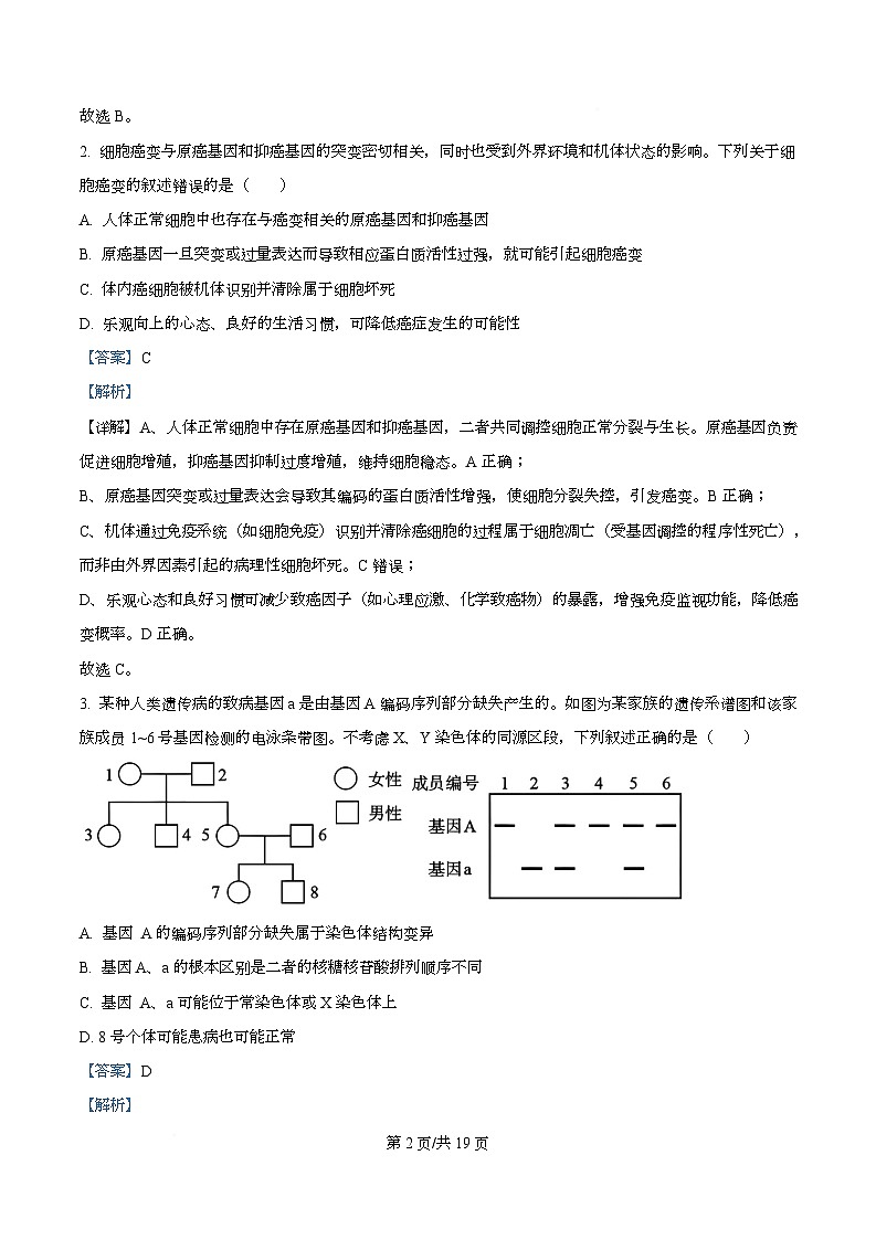 湖南省郴州市2025-2026学年上学期期末教学质量监测 高二生物学  Word版含解析第2页