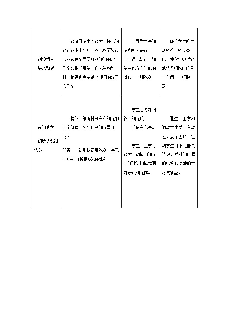 人教版（2019）高中生物必修一 3.2 细胞器之间的分工合作 教学设计第2页