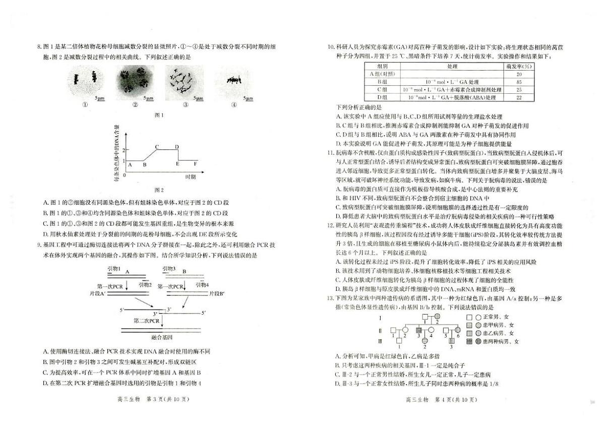2025-2026学年河北省雄安新区部分学校高三下学期开学考试生物试题（含解析）第2页