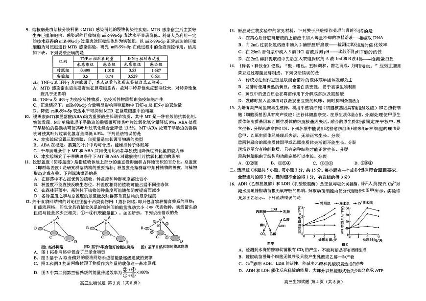山东省菏泽市2025年高三一模考试生物 山东省菏泽市2025年高三一模考试生物第2页