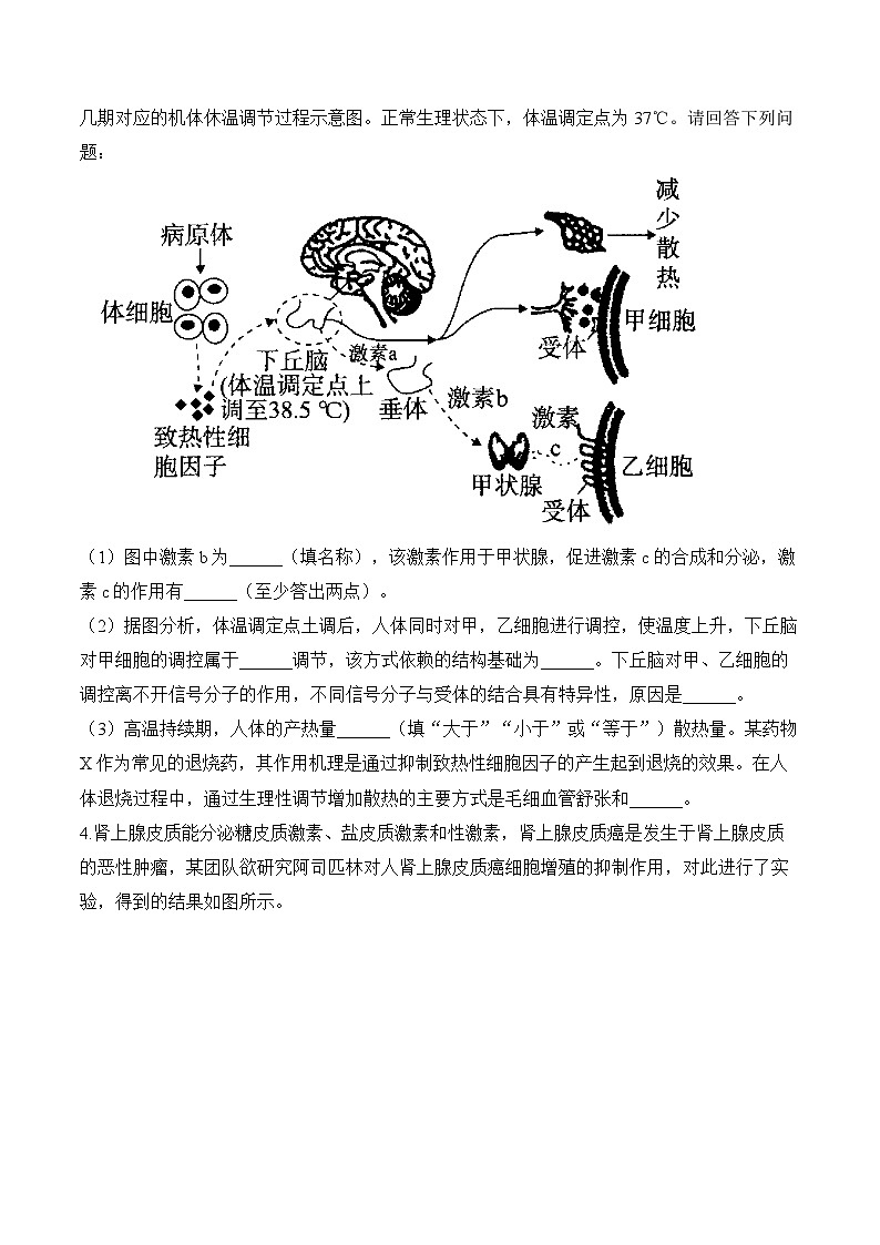 专题9 人体生命活动的调节（非选择题）——高考生物学模块分练【新高考版】（含解析）第3页