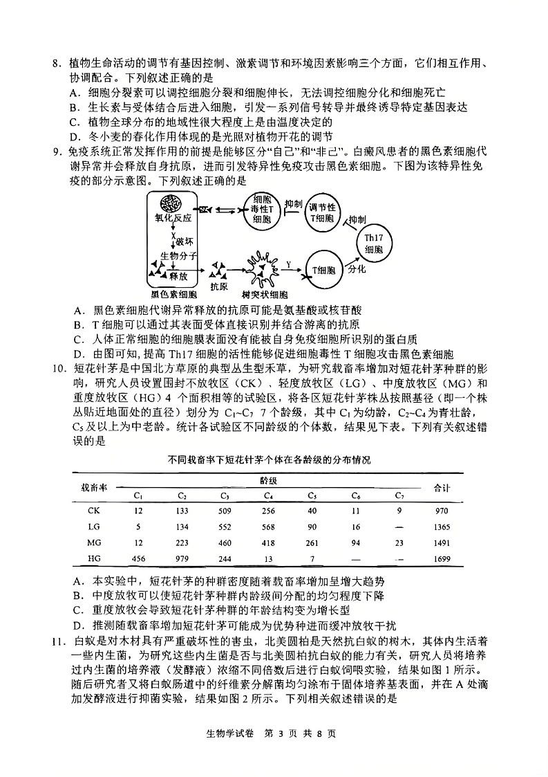 安徽省江南十校2026届高三下学期3月开学考试生物试卷第2页