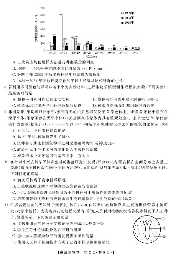 2025-2026学年浙江省强基联盟高三下学期3月开学联考生物试卷第2页