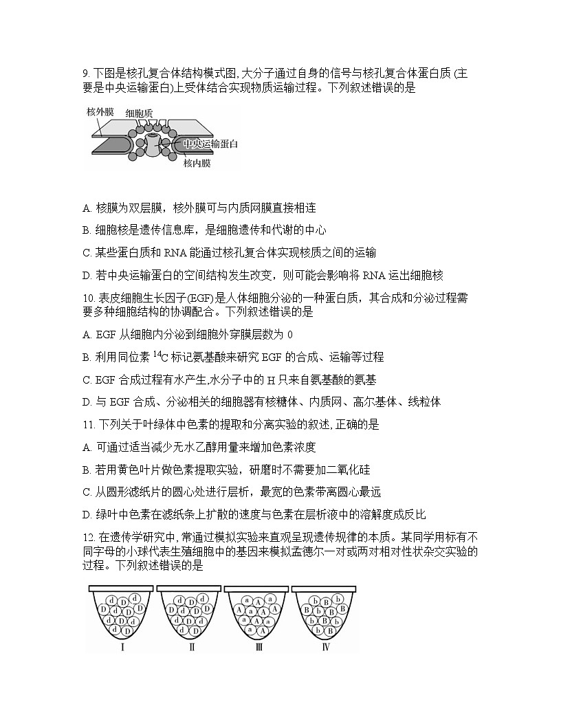 浙江强基联盟2025-2026学年下学期3月高一联考生物试卷含答案第3页